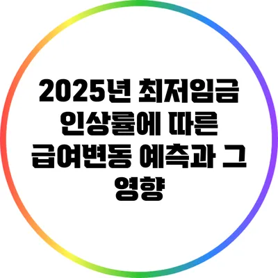 2025년 최저임금 인상률에 따른 급여변동 예측과 그 영향