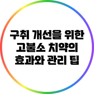 구취 개선을 위한 고불소 치약의 효과와 관리 팁