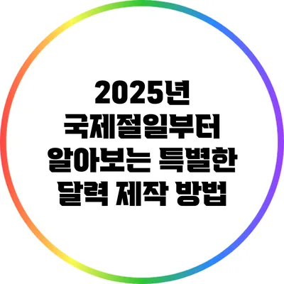 2025년 국제절일부터 알아보는 특별한 달력 제작 방법