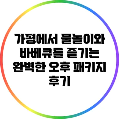 가평에서 물놀이와 바베큐를 즐기는 완벽한 오후 패키지 후기