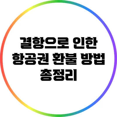 결항으로 인한 항공권 환불 방법 총정리