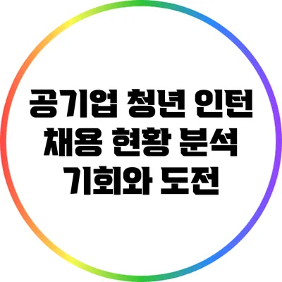 공기업 청년 인턴 채용 현황 분석: 기회와 도전