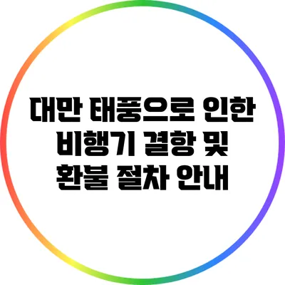 대만 태풍으로 인한 비행기 결항 및 환불 절차 안내