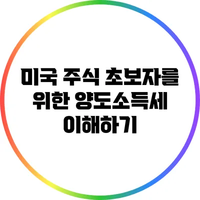 미국 주식 초보자를 위한 양도소득세 이해하기