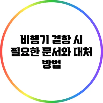 비행기 결항 시 필요한 문서와 대처 방법