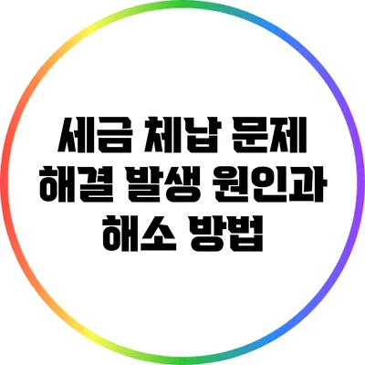세금 체납 문제 해결: 발생 원인과 해소 방법