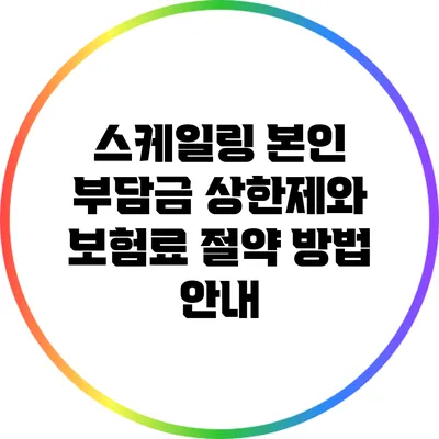 스케일링 본인 부담금 상한제와 보험료 절약 방법 안내
