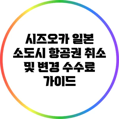 시즈오카 일본 소도시 항공권 취소 및 변경 수수료 가이드