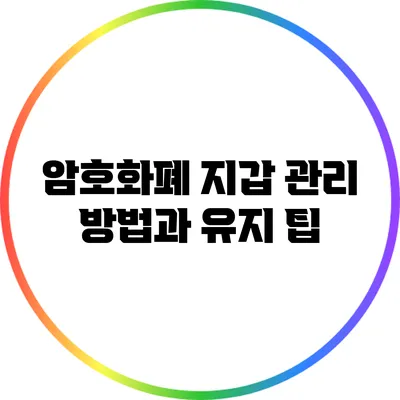 암호화폐 지갑 관리 방법과 유지 팁