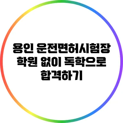 용인 운전면허시험장: 학원 없이 독학으로 합격하기