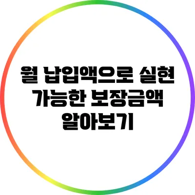 월 납입액으로 실현 가능한 보장금액 알아보기