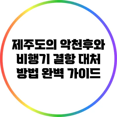 제주도의 악천후와 비행기 결항 대처 방법 완벽 가이드