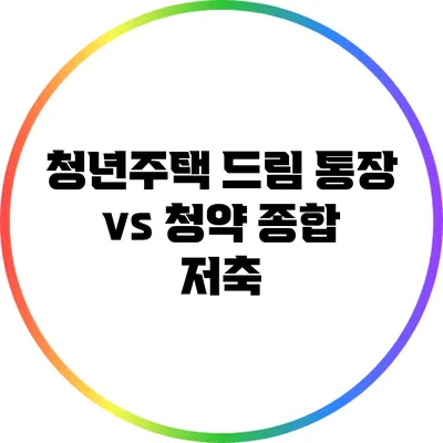 청년주택 드림 통장 vs 청약 종합 저축