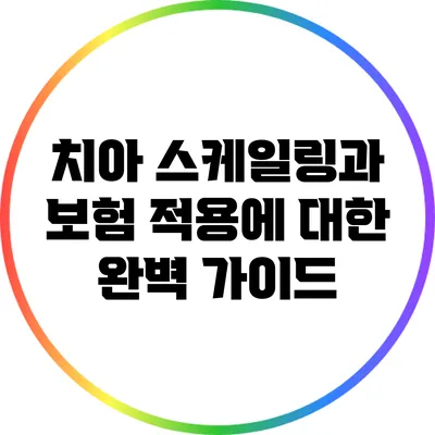 치아 스케일링과 보험 적용에 대한 완벽 가이드