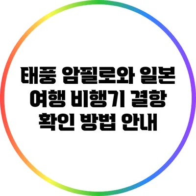 태풍 암필로와 일본 여행: 비행기 결항 확인 방법 안내