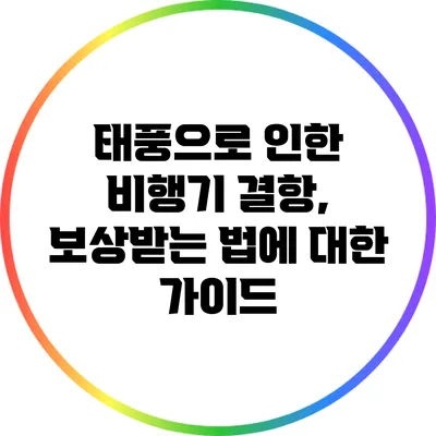 태풍으로 인한 비행기 결항, 보상받는 법에 대한 가이드