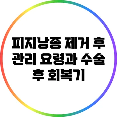 피지낭종 제거 후 관리 요령과 수술 후 회복기