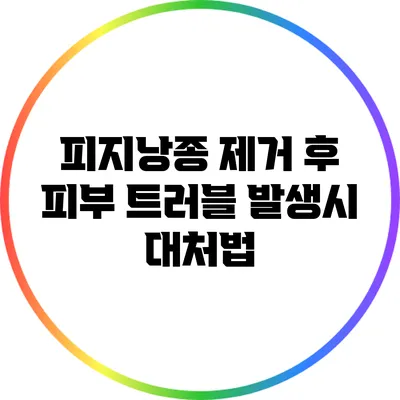 피지낭종 제거 후 피부 트러블 발생시 대처법