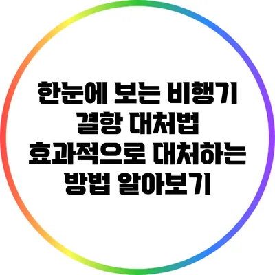 한눈에 보는 비행기 결항 대처법: 효과적으로 대처하는 방법 알아보기