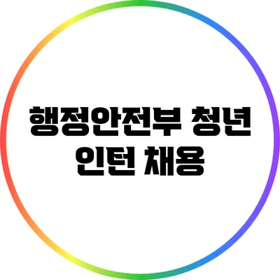 행정안전부 청년 인턴 채용