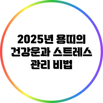 2025년 용띠의 건강운과 스트레스 관리 비법