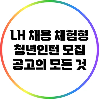 LH 채용 체험형 청년인턴 모집 공고의 모든 것