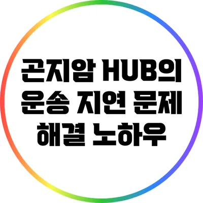 곤지암 HUB의 운송 지연 문제 해결 노하우