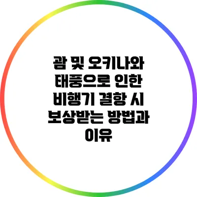 괌 및 오키나와 태풍으로 인한 비행기 결항 시 보상받는 방법과 이유