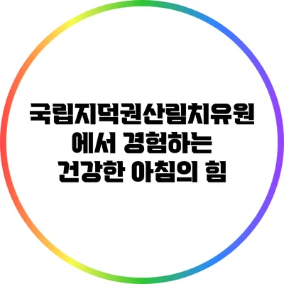 국립지덕권산림치유원에서 경험하는 건강한 아침의 힘