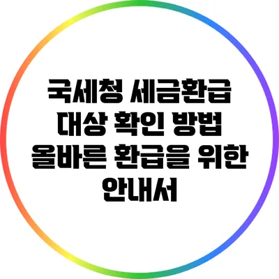 국세청 세금환급 대상 확인 방법: 올바른 환급을 위한 안내서