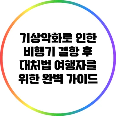 기상악화로 인한 비행기 결항 후 대처법: 여행자를 위한 완벽 가이드