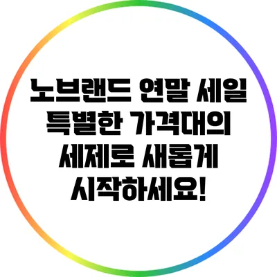 노브랜드 연말 세일: 특별한 가격대의 세제로 새롭게 시작하세요!