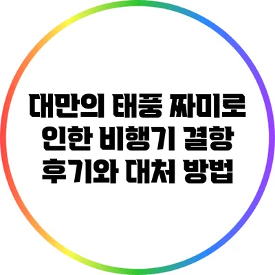 대만의 태풍 짜미로 인한 비행기 결항 후기와 대처 방법