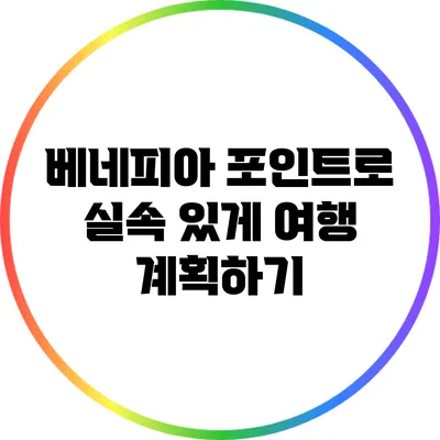 베네피아 포인트로 실속 있게 여행 계획하기