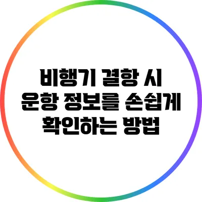 비행기 결항 시 운항 정보를 손쉽게 확인하는 방법