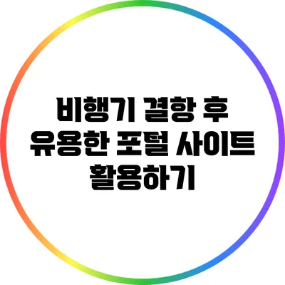 비행기 결항 후 유용한 포털 사이트 활용하기