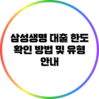 삼성생명 대출 한도 확인 방법 및 유형 안내