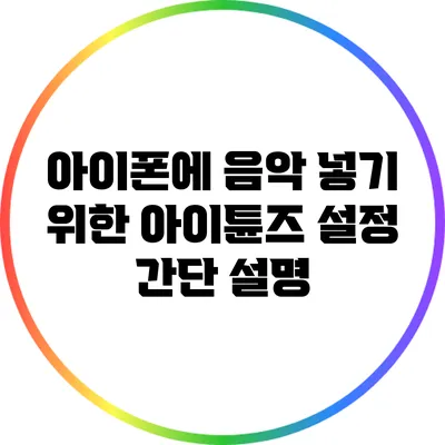 아이폰에 음악 넣기 위한 아이튠즈 설정 간단 설명