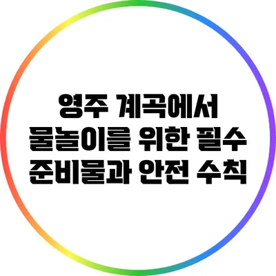 영주 계곡에서 물놀이를 위한 필수 준비물과 안전 수칙