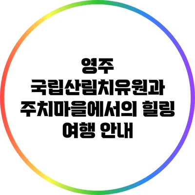 영주 국립산림치유원과 주치마을에서의 힐링 여행 안내