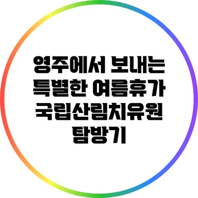 영주에서 보내는 특별한 여름휴가: 국립산림치유원 탐방기
