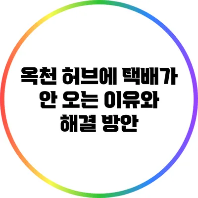 옥천 허브에 택배가 안 오는 이유와 해결 방안