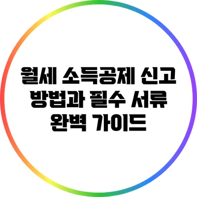 월세 소득공제 신고 방법과 필수 서류 완벽 가이드