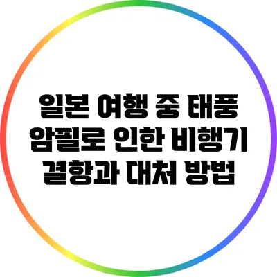 일본 여행 중 태풍 암필로 인한 비행기 결항과 대처 방법
