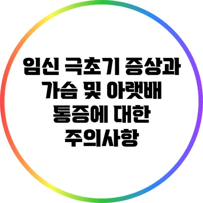 임신 극초기 증상과 가슴 및 아랫배 통증에 대한 주의사항