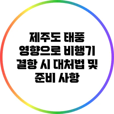 제주도 태풍 영향으로 비행기 결항 시 대처법 및 준비 사항