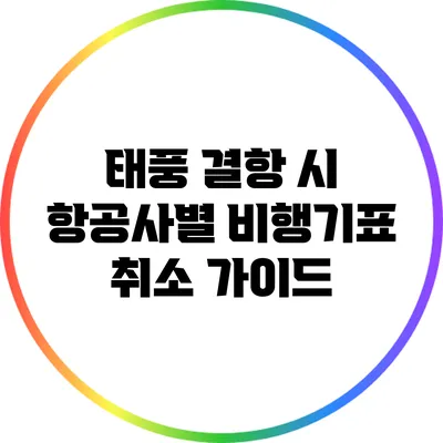 태풍 결항 시 항공사별 비행기표 취소 가이드