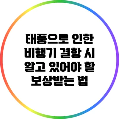 태풍으로 인한 비행기 결항 시 알고 있어야 할 보상받는 법