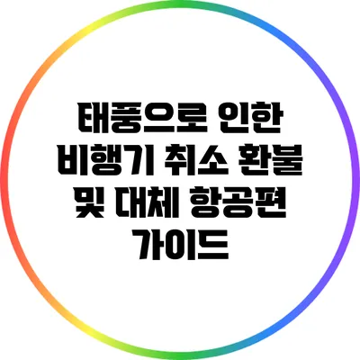 태풍으로 인한 비행기 취소: 환불 및 대체 항공편 가이드