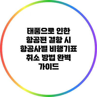 태풍으로 인한 항공편 결항 시 항공사별 비행기표 취소 방법 완벽 가이드